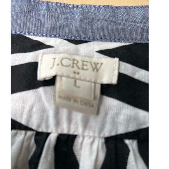 J.Crew Tunic Top/Dress Black/Wt & Chambrey Size L - Picture 6 of 10